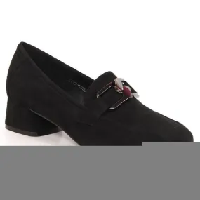 Vinceza suède schoenen met lage hak W JAN175A zwart